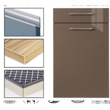 Portas modernas do armário de cozinha acrílico lustroso com borda de borda do PVC (personalizado)